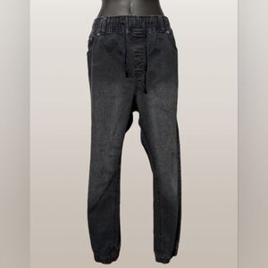 Stockhomme Men’s Dark Wash Denim Joggers - Size Medium